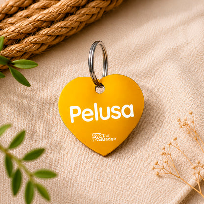 PLACA PARA MASCOTA CON FORMA DE CORAZÓN (ALUMINIO)