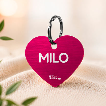 PLACA PARA MASCOTA CON FORMA DE CORAZÓN (ALUMINIO)