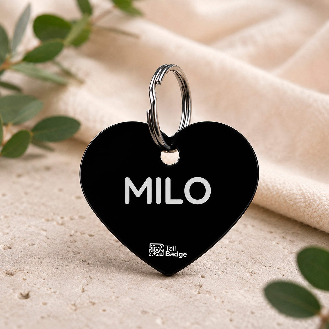 PLACA PARA MASCOTA CON FORMA DE CORAZÓN (ALUMINIO)