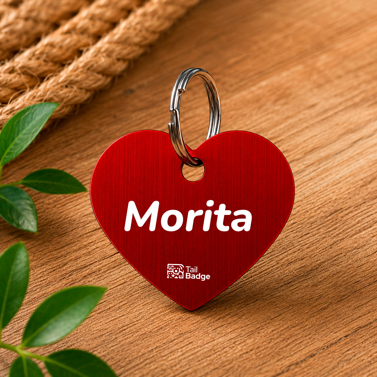 PLACA PARA MASCOTA CON FORMA DE CORAZÓN (ALUMINIO)