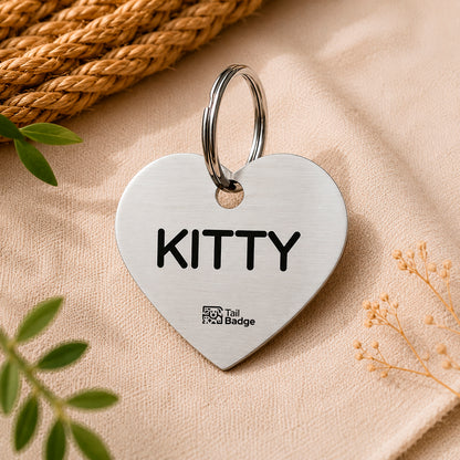 PLACA PARA MASCOTA CON FORMA DE CORAZÓN (ALUMINIO)