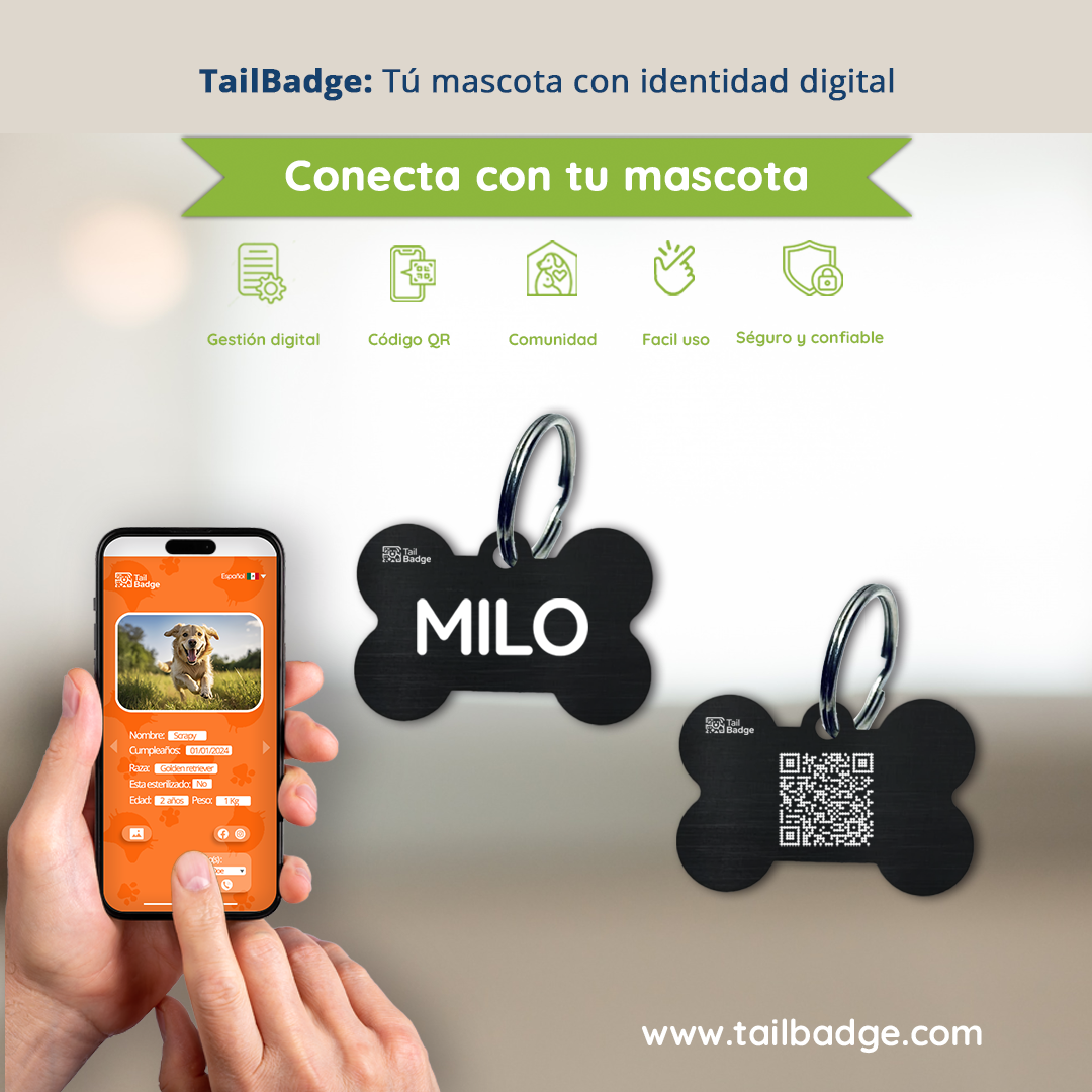 BONE-SHAPED PET TAG (ALUMINUM)