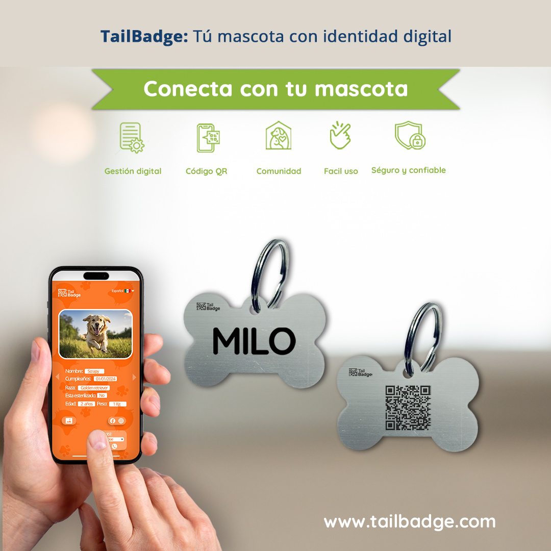 BONE-SHAPED PET TAG (ALUMINUM)