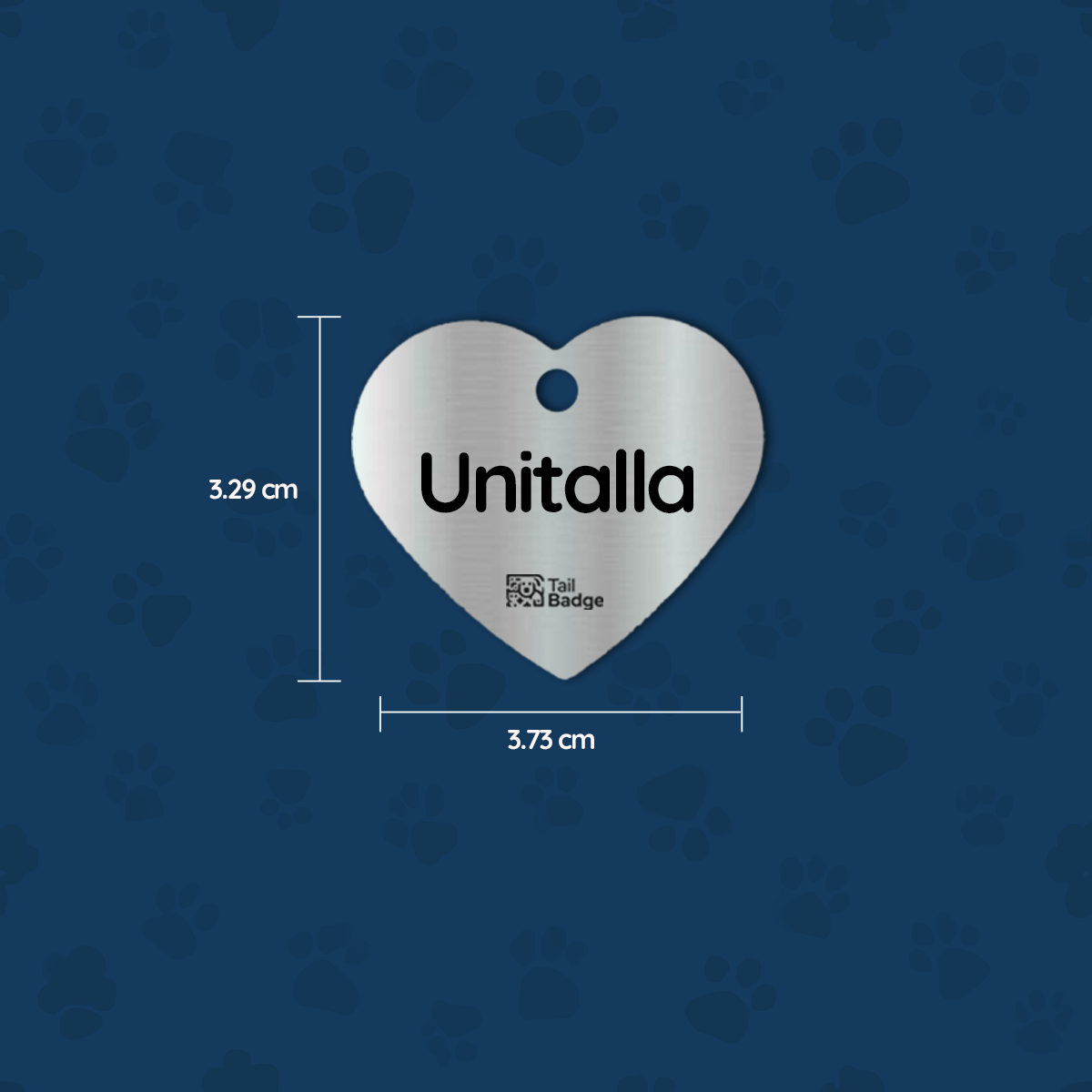 PLACA PARA MASCOTA CON FORMA DE CORAZÓN (ALUMINIO)